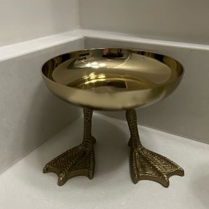 Brass Trinket Dish with Duck Feet
